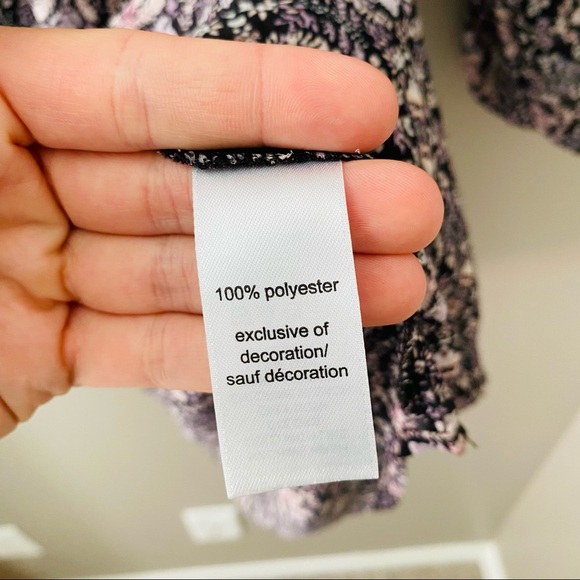 Maurices Sheer Blouse Black/Purple Sz Small - Picture 5 of 8